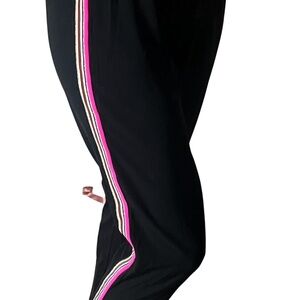 Peace of Cloth Black Joggers with Pink Accents. Size XS